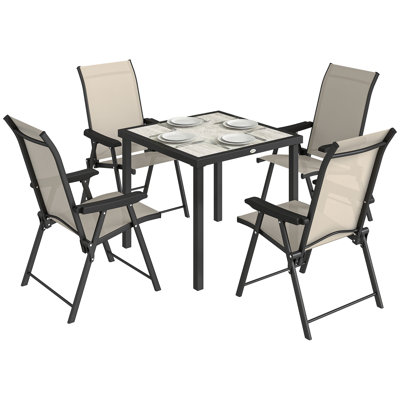 Steel Patio Dining Set Table,