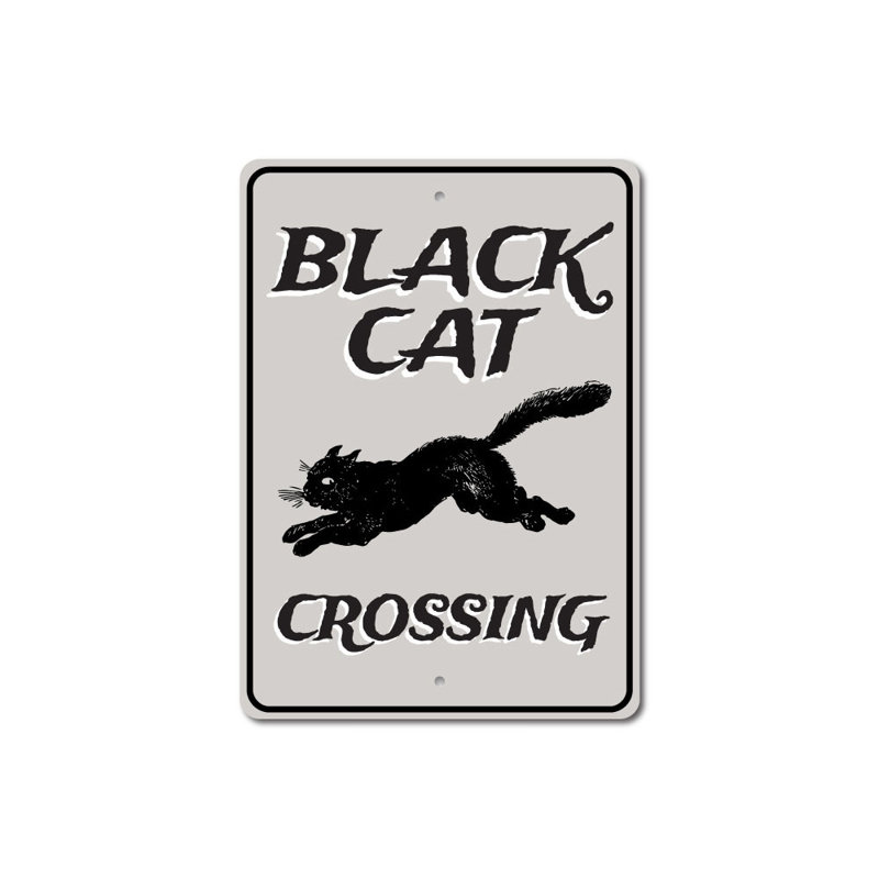 Enseigne de passage de chat noir, H 18 po x l 12 po x P 0,06 po