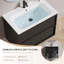 Meuble-lavabo flottant moderne avec lavabo en céramique et tiroirs de rangement-131988644