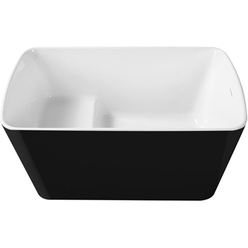 49"Acrylic Freestanding Soaking Bathtub, Deep Ergonomic Design,cUPC Certified Bath Tub, Double-Walled Insulation, Matte Drain & Overflow, Easy Install, Modern Bathroom Tub, Black Outside, White Inside