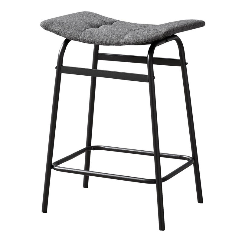 Modern Minimalist Barstool, Gray/Black