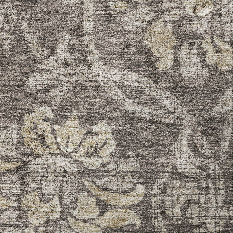 Tapis Dream Shag ADS766 de qualité supérieure, lavable à la machine et à motif floral, Brown, 5' x 7'6"