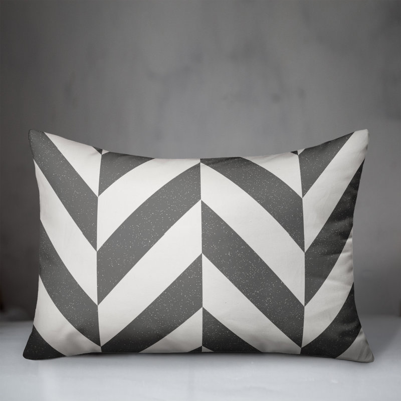 Chevron Outdoor Throw Pillow, Gray