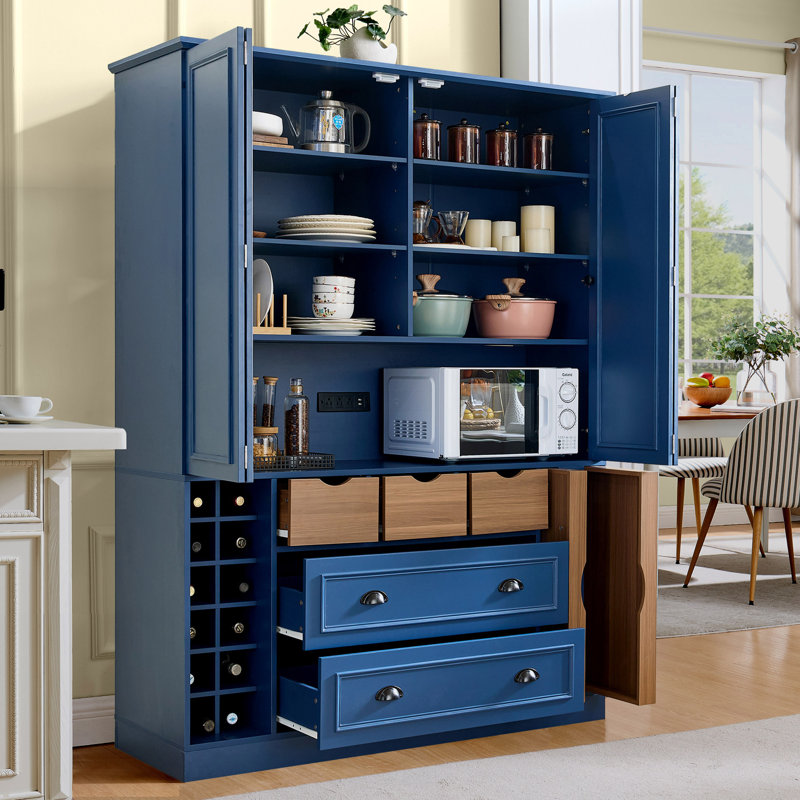 Armoire de rangement pour garde-manger Farmhouse, Bleu