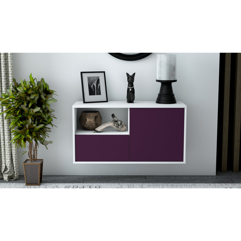Lavella Unfinished Floating TV Stand, Purple