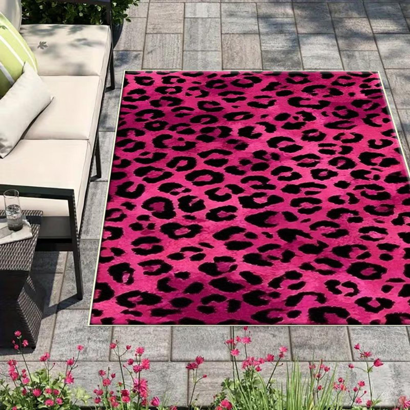 Pink Leopard Print Area Rug, Soft And Lightweight, Suitable For All Seasons, Easy To Maintain And Easy To Clean, Machine Washable Carpet Floor Mat, Suitable For Living Room, Bedroom, Dining Room, Hallway, Balcony, Room Decor, Home Decor, Outdoor Decor
