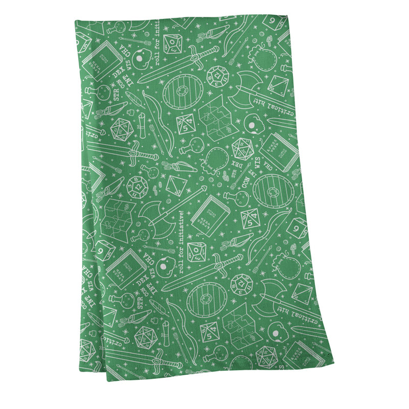 Mcguigan Tea Towel Kitchen Towel, Cotton Twill, Chartreuse/White