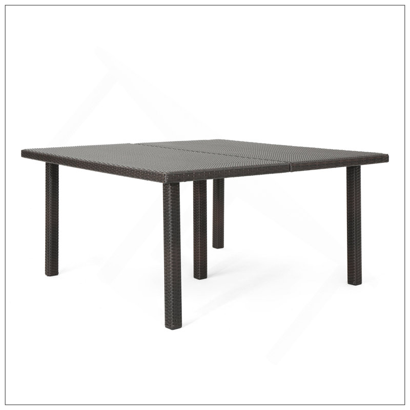 FIONA 64" SQUARE DINING TABLE, Brown Multi