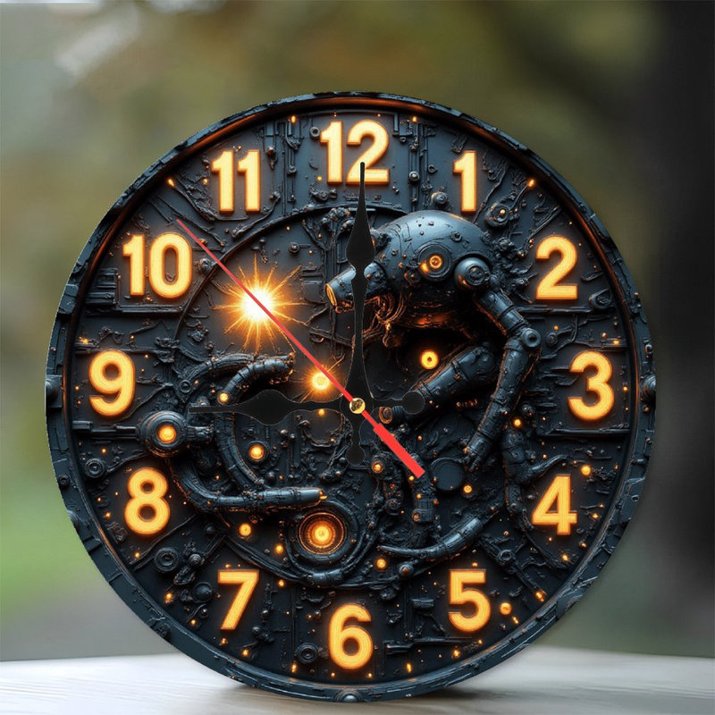 Steampunk Robot Clock Wall Art Decor