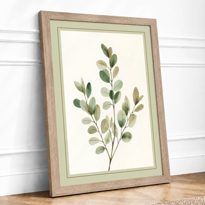 Single Stem in Sage Botanical - Framed Print