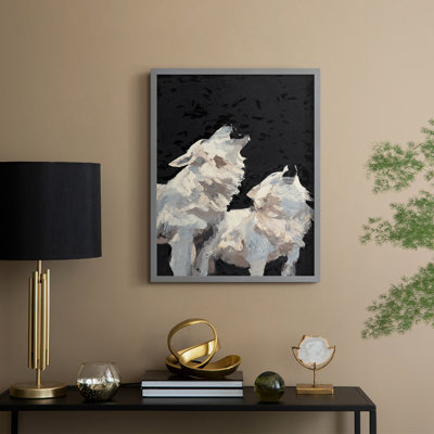 Midnight Wolves Framed Print - Solid Wood
