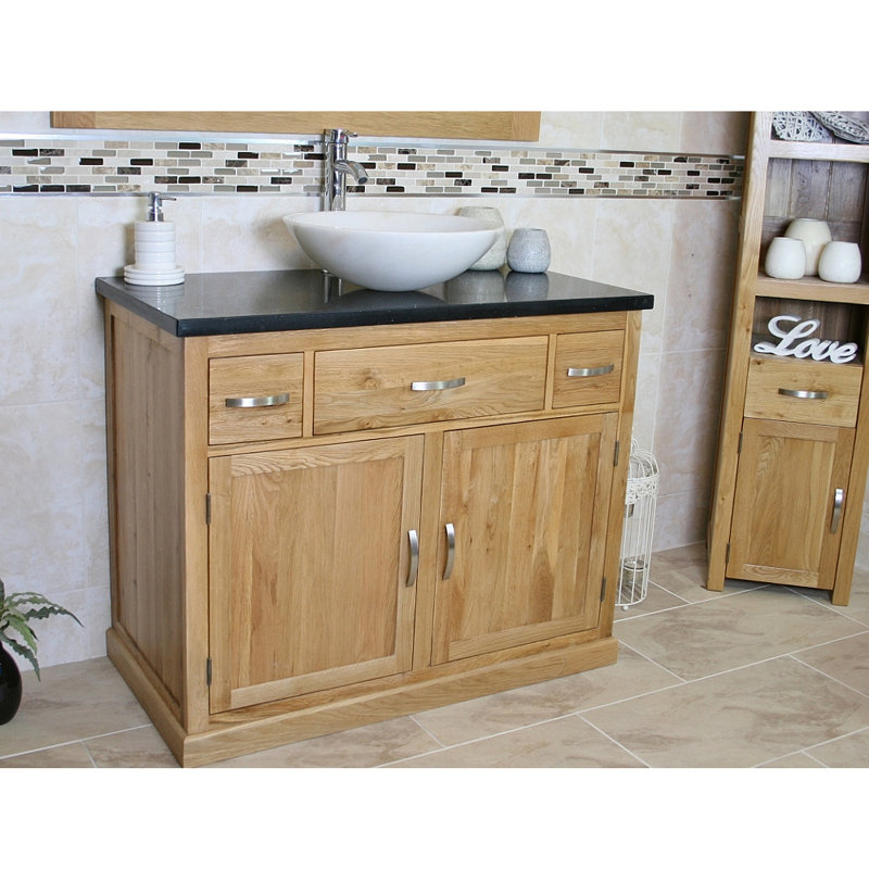 Walter 1000mm Single Bathroom Vanity with Vessel St1 Basin, White, Black