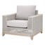 Chaise de patio en teck avec coussins Boudreaux