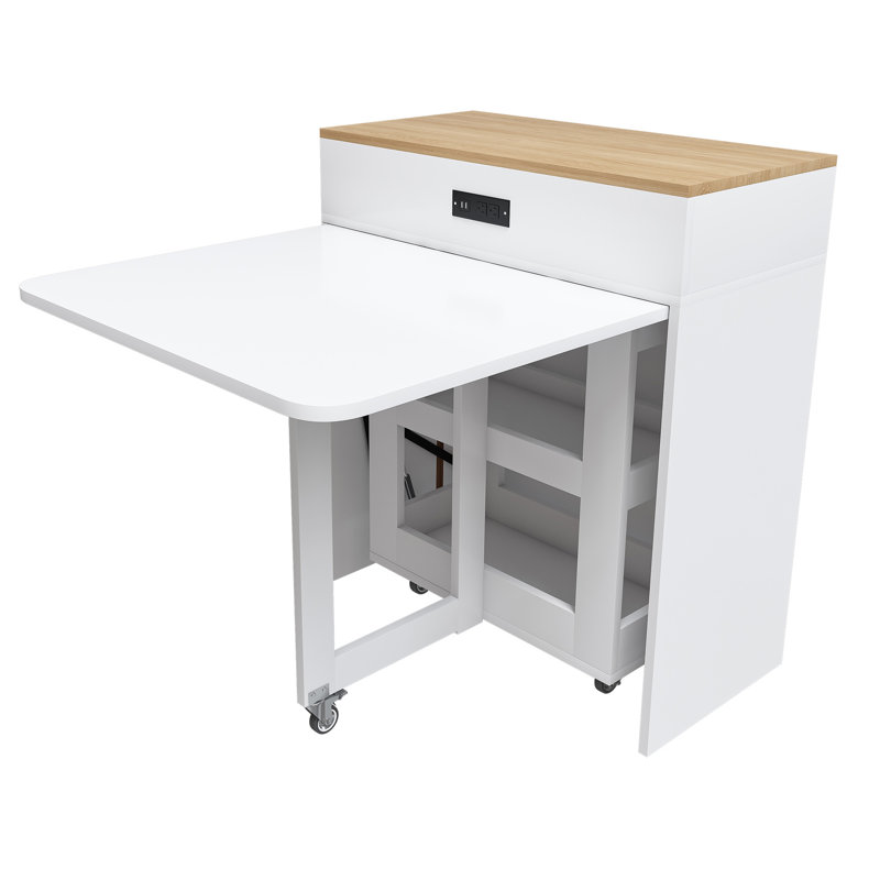 Table de salle à manger extensible de 73 pouces de long, White