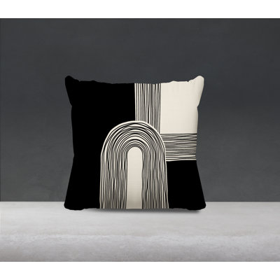 Cassie Abstract Spun Polyester Indoor/Outdoor Reversible Throw Pillow