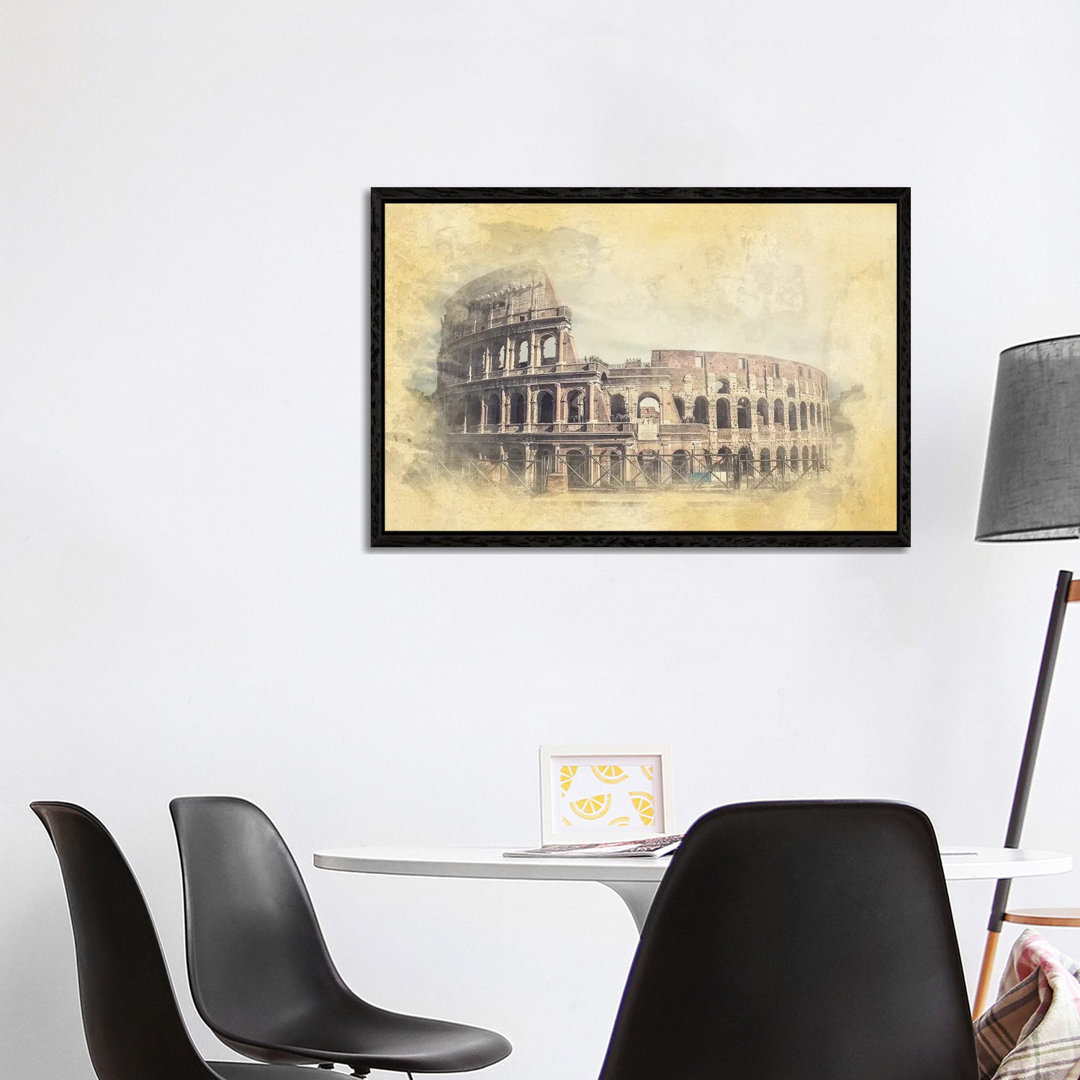 Kolosseum Aquarell von Manjik Pictures - Galerie-umwickelte Leinwand Giclée