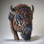 Sculpture buste de bison nord-américain Enesco