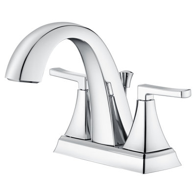 Robinet de salle de bain central à deux poignées avec drain Lotto - Chrome poli