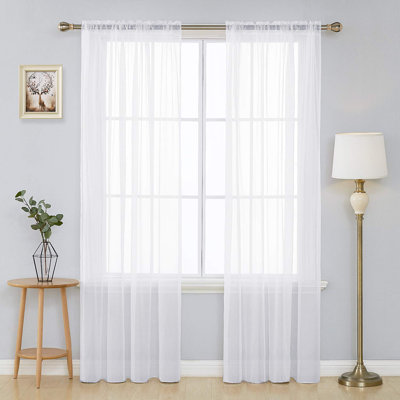 Ensemble de 2 voilages transparents avec passe-tringle