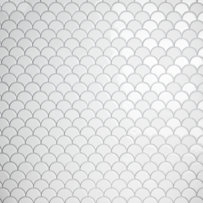 Expressions Scallop White 11-1/4" x 12" Glass Mosaic Floor and Wall Tile