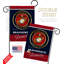 Drapeau de jardin vertical à 2 côtés 5 pi 5 po x 1 pi 5 po en polyester marines fièrement family american militaire