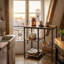 Rustic Brown 4-Tier Adjustable Kitchen Microwave & Storage Stand