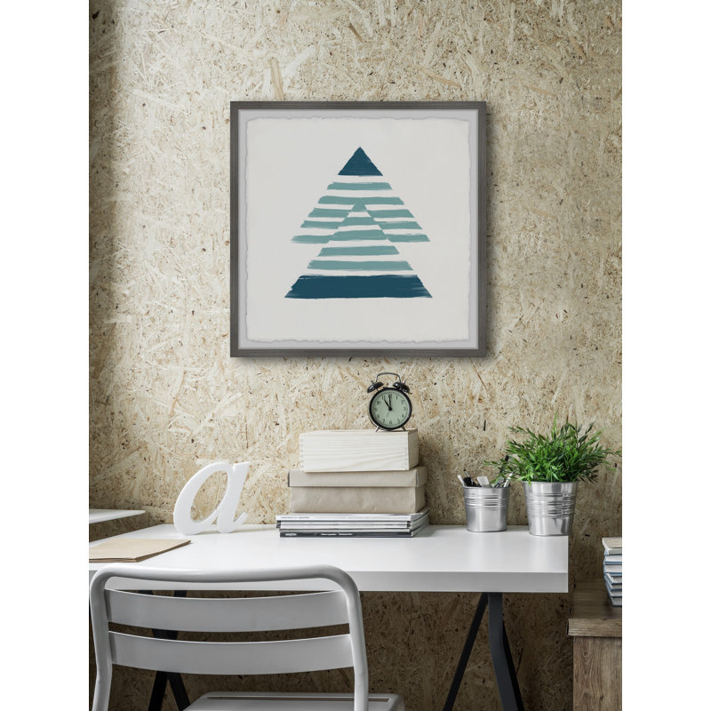 Blue Pyramids by Marmont Hill - Single Picture Frame Painting, 41cm H x 41cm W x 3.81cm D