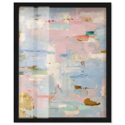 Décoration murale Palette of Pastels II Shadowbox Rose par Art Remedy, cadre noir, 20 x 24