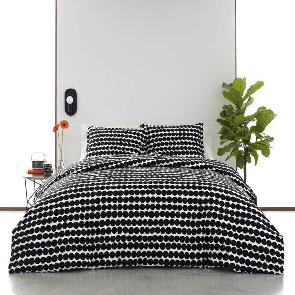 Marimekko Pikkuinen Unikko Grey Queen Sheet Set - Marimekko Unikko