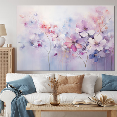 Purple Dreamy Florals I - Abstract Botanicals Wall Decor