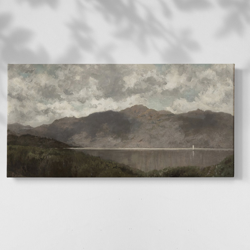 Série paysage - DC - Toile tendue avec châssis encadré - Prêt à être accroché, H 21 po x l 41 po, Doré