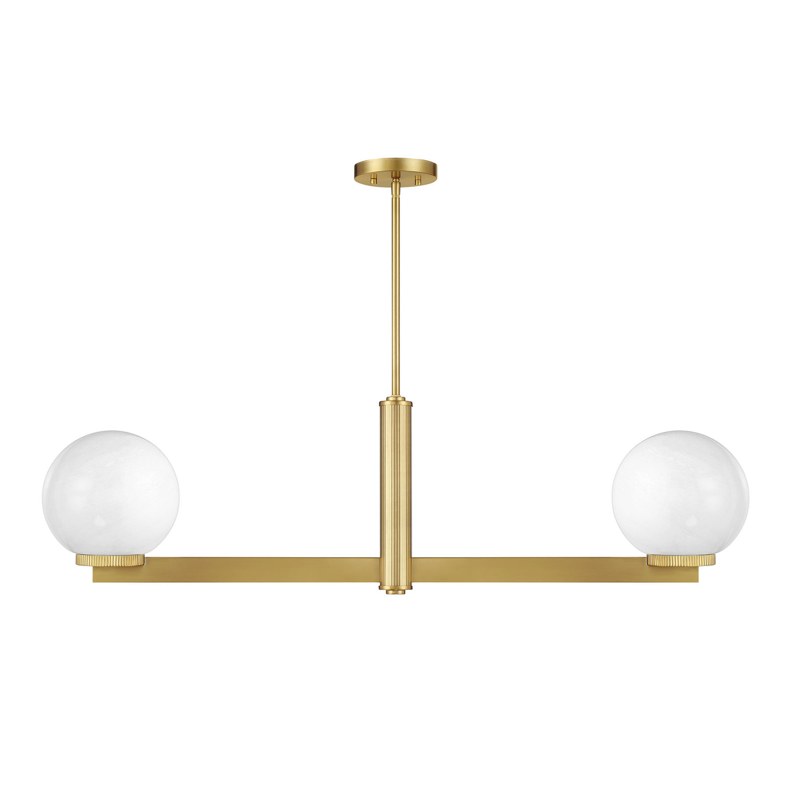 Claudette 2-Light Chandelier, Natural Brass
