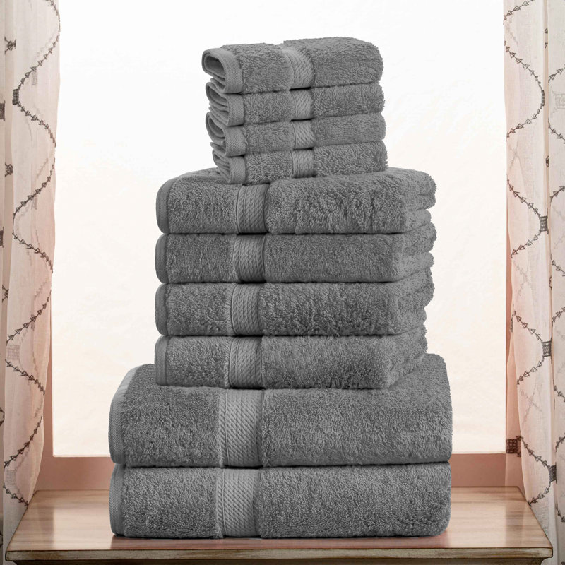 Ensemble de serviettes de bain luxueuse en coton égyptien de qualité très absorbant Scotia , Gris anthracite