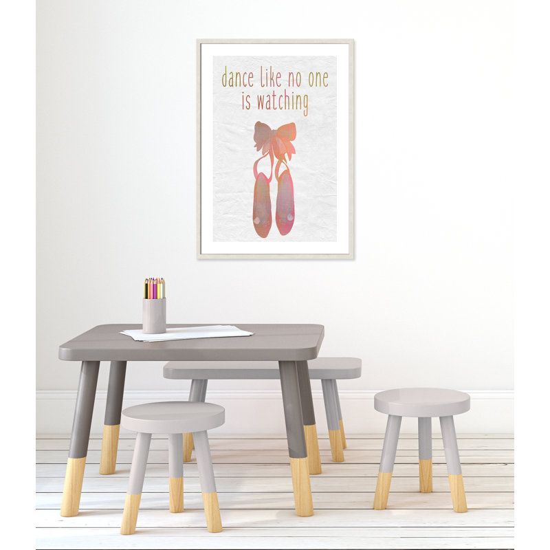 Danse, impression sur papier, H 34,5 po x l 24,5 po x P 1,18 po, Encadré de boîte à grain de bois blanc