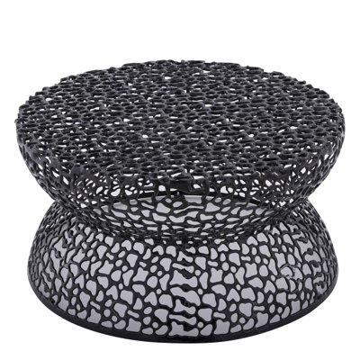 Table basse de style moderne 32 po en aluminium noir