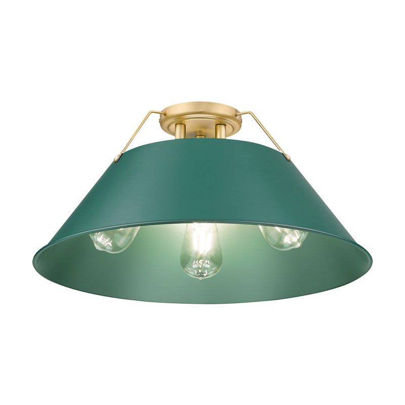 Plafonnier encastré 3 lumières Weatherford, Bronze champagne brossé, Green