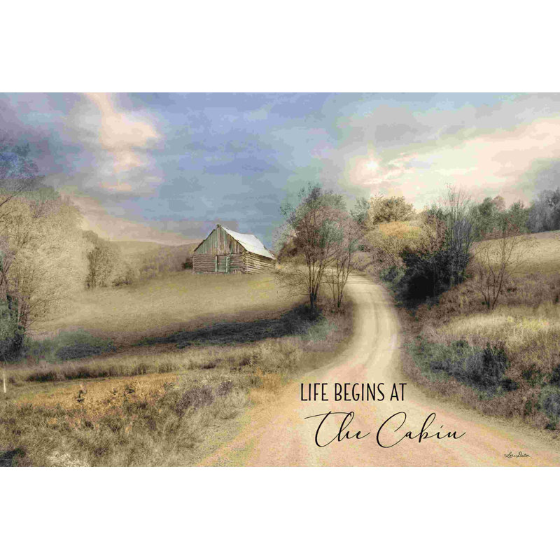 La vie commence à la cabane, H 12 po x l 18 po