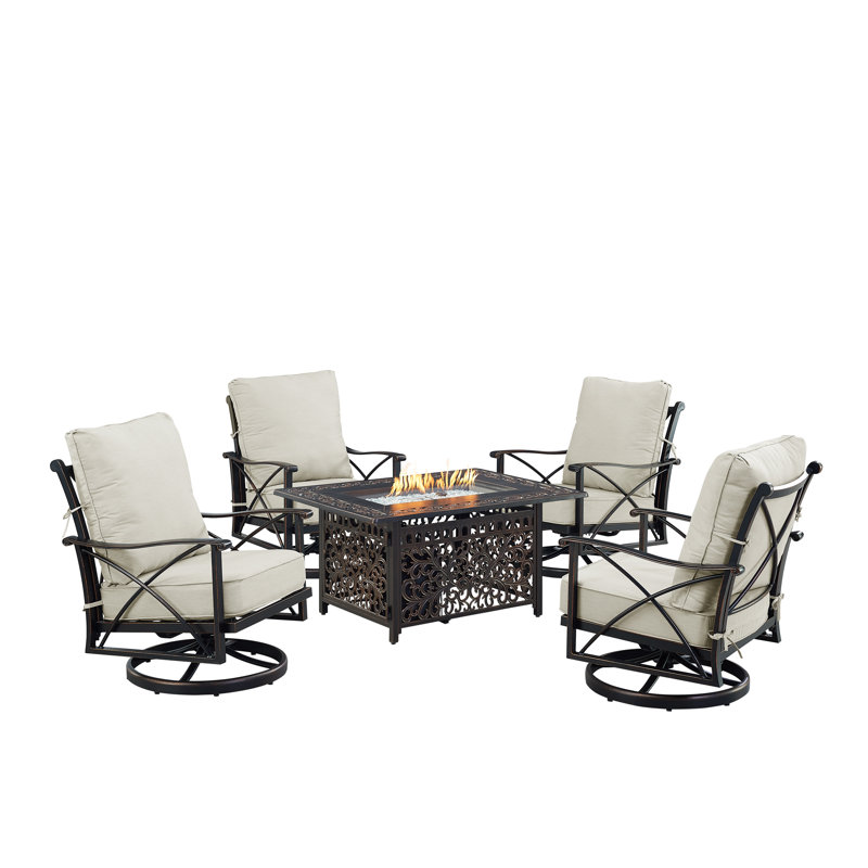 Teuta 4 - Person Patio Conversation Set with Cushions