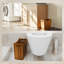 Corbeille à déchets en bois d'acacia massif avec poignées - poubelle polyvalente pour la maison, le bureau, la chambre à coucher et la salle de bain-117164679-117164680