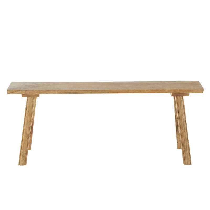 Mango Wood Handmade Traditional Brown Bench, 18.88" H x 47.25" W x 7.88" D