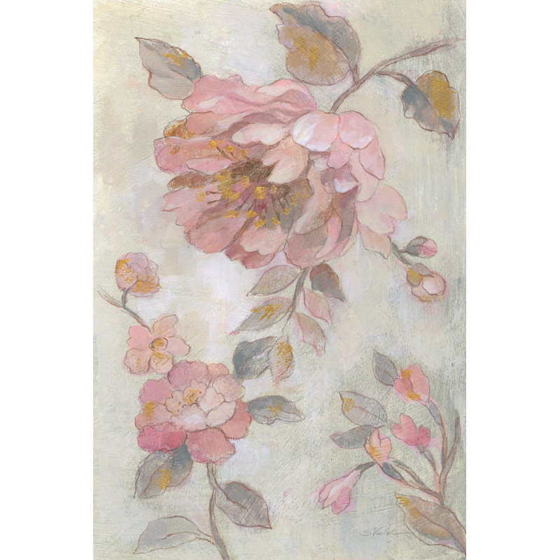 Romantic Spring Flowers II by Silvia Vassileva - Painting Print, 30 cm H x 20 cm W, Black Floater Framed
