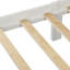 Lit double en bois blanc avec tête de lit de 42 po, 26,3, 10 lattes robustes et lit stable, facile à entretenir