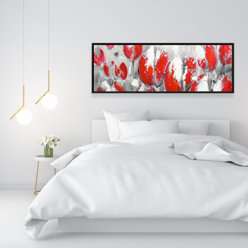 Abstract Red Tulips Print On Canvas
