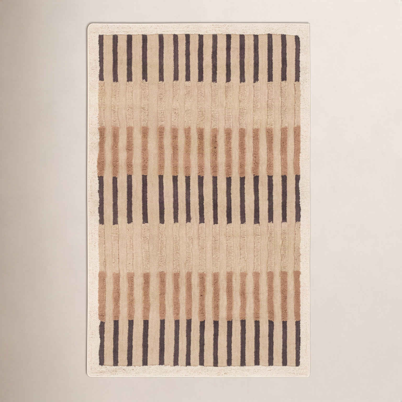 Brown Hand-Tufted Geometric Rug, Rectangle 8'6" x 11'6"