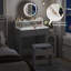 Bureau de coiffeuse avec miroir pivotant à 360 ° et lumières réglables