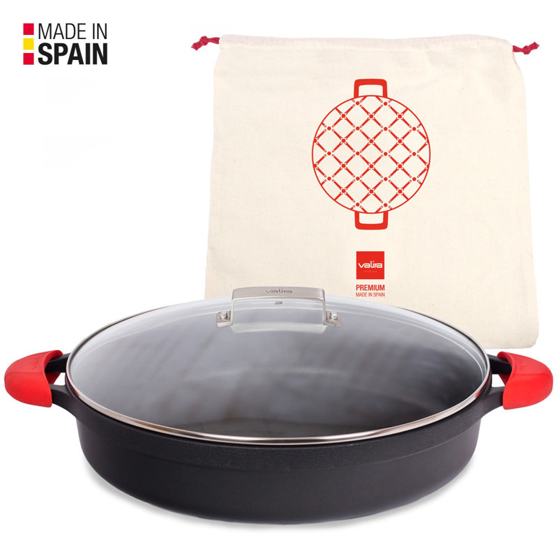 Valira Non-Stick Aluminum Round Braiser with Lid, 43.5 cm, 9 L