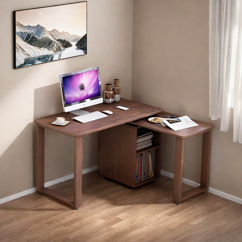 Nordic Style Solid Wood L-shaped Study & Computer Desk