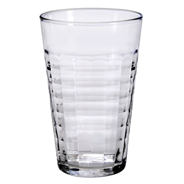 Duralex Prisme 17.5 oz Clear Tempered Glass Tumbler Drinking Glasses, Set of 6