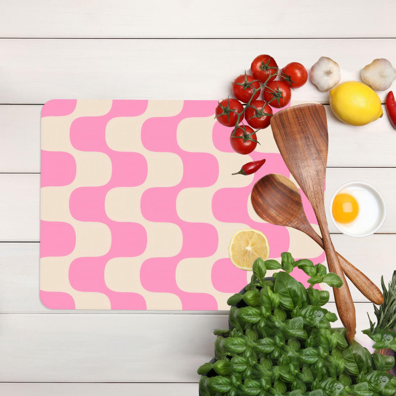 Planche à découper moderne à motif géométrique abstrait en verre trempé avec support en verre pour une durabilité accrue