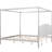 Glorious King Size Canopy Platform Bed With Headboard & Robust Legs, Grey Splendid Wash